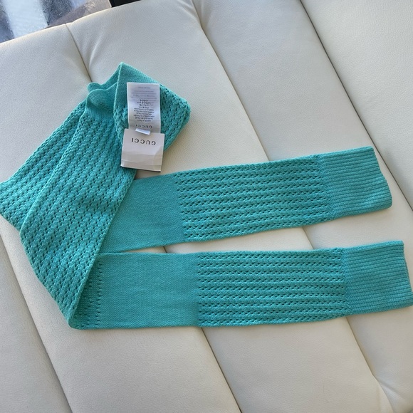 NWT GUCCI STOCKINGS BLUE M WHOLES PARIPIM 627784 - Picture 2 of 7